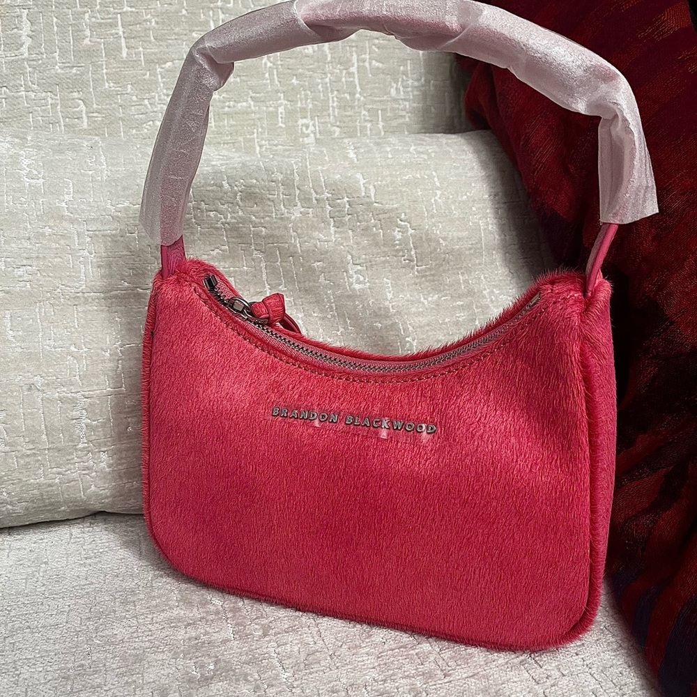 Brandon Blackwood Pink Ponyhair Shoulder Bag